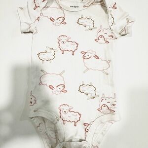 Carter's Cream Sheep Pattern Onesie